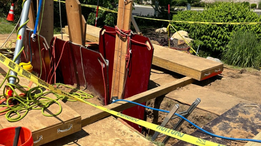 Crews rescue man from collapsed trench in Portage