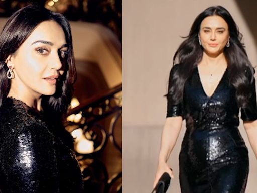 Preity Zinta Lights Up Paris In Sequin-Embellished Black Dress - News18