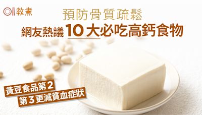 防骨質疏鬆飲食｜網友熱議10高鈣食物 第2豆腐、第3更減貧血症狀