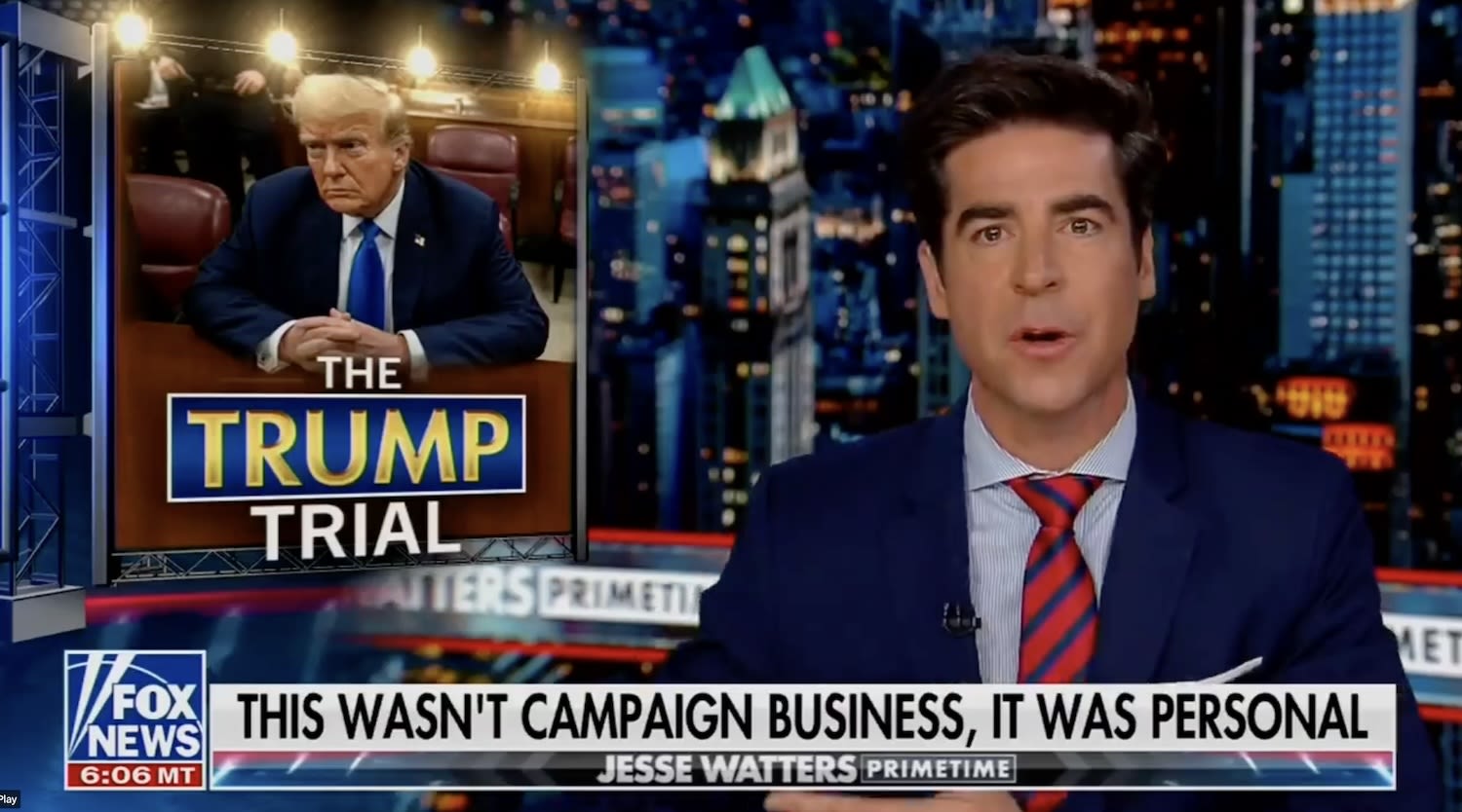 Oops! Fox's Jesse Watters "defends" Donald Trump in hush money case by accidentally describing the crime (video)