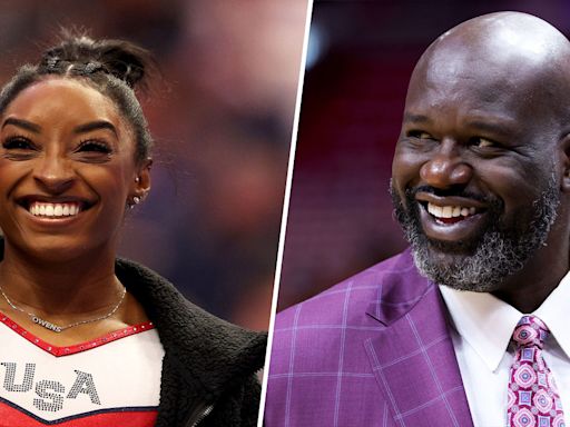 Pic showing Simone Biles and Shaquille O’Neal’s height difference goes viral again during Olympics