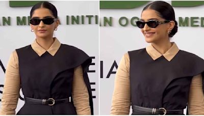 Sonam Kapoor's latest beige and black fit proves formal doesn't have to be boring