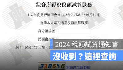 所得稅額試算通知書沒收到？所得試算通知書查詢-2024年