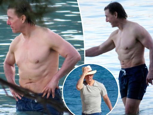 Tom Cruise goes shirtless at beach in Spain on break from filming ‘Mission: Impossible 8’