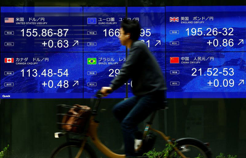 US dollar edges lower but up against yen, Aussie