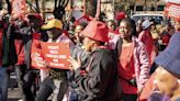 South African workers march in capital against inflation