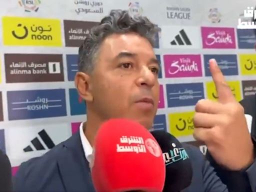 Marcelo Gallardo se molestó cuando lo consultaron por su salida de Al-Ittihad y aceptó una sola pregunta