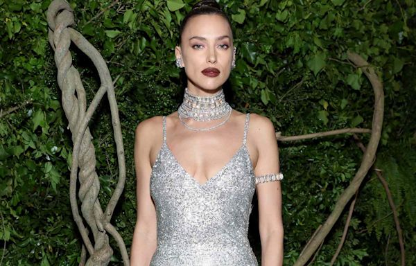 Irina Shayk Dazzles in Silver Gown Covered in 84,000 Swarovski Crystals at the 2024 Met Gala