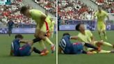 Olympic footy star wins 'stupidity gold medal' after kicking Spain ace in balls