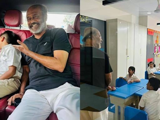 Rajinikanth takes reluctant grandson to school; daughter Soundarya dubs her dad as 'Superhero Thatha'