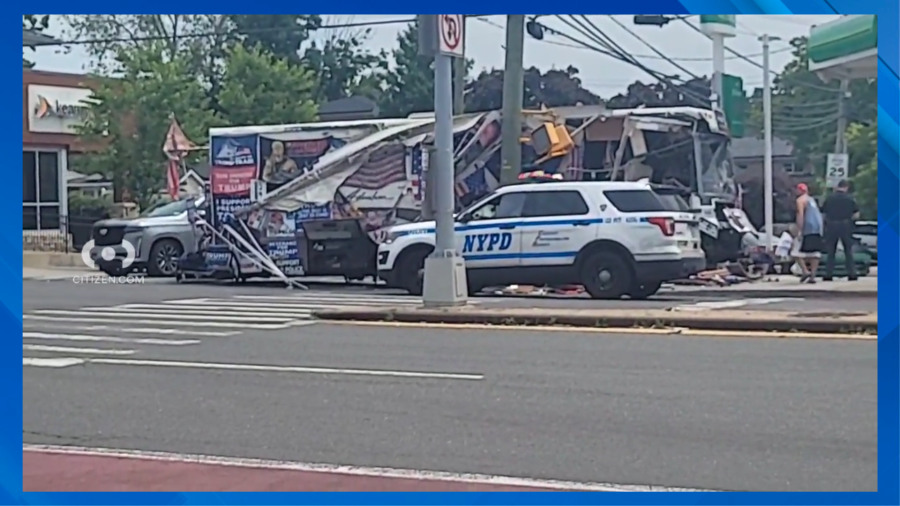 RV covered in Trump campaign posters crashes into pole on Staten Island: NYPD