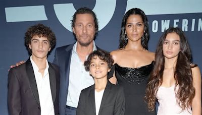 Matthew McConaughey and Camila Alves are supported by their three children at fundraiser for his nonprofit Mack, Jack & McConaughey in Austin, Texas