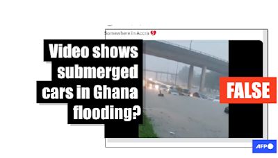 Clip showing a flooded road was filmed in Nigeria, not Ghana