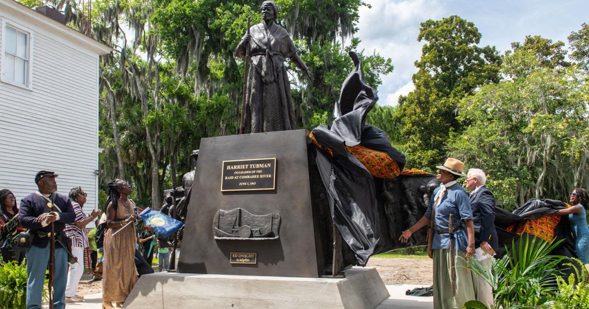 Hundreds gather to celebrate unveiling of Harriet Tubman monument in Beaufort