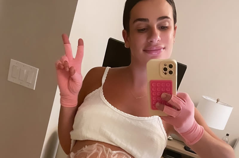 Lea Michele Bares Belly Bump, Reveals Her 5 Must-Have Beauty Items for Pregnancy