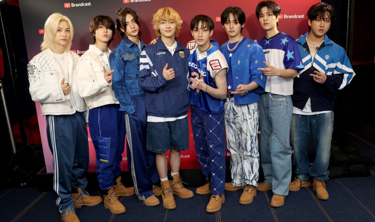 ...Blue in Coordinated Sporty Looks With Stars, Stripes and Tonal Details for YouTube Performance With Billie Eilish and More
