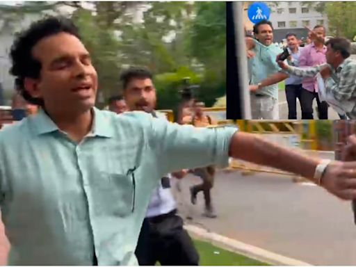 Pune Porsche Accident: Agarwal Family's Relative Pushes Camera, Engages In Altercation With Media At CP Office (VIDEO)