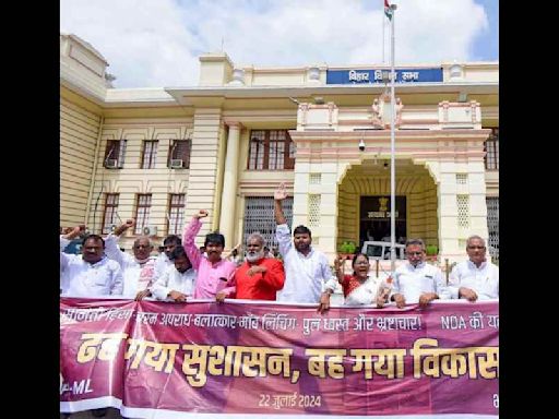 Opposition in Bihar protest outside House over deteriorating law and order situation