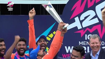 Moment: India lift ICC Men's T20 World Cup trophy