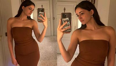 Ananya Panday’s strapless brown bandeau dress proves neutral colors will always slay