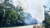 Martin County Fire Rescue fighting brush fire near Martin Highway