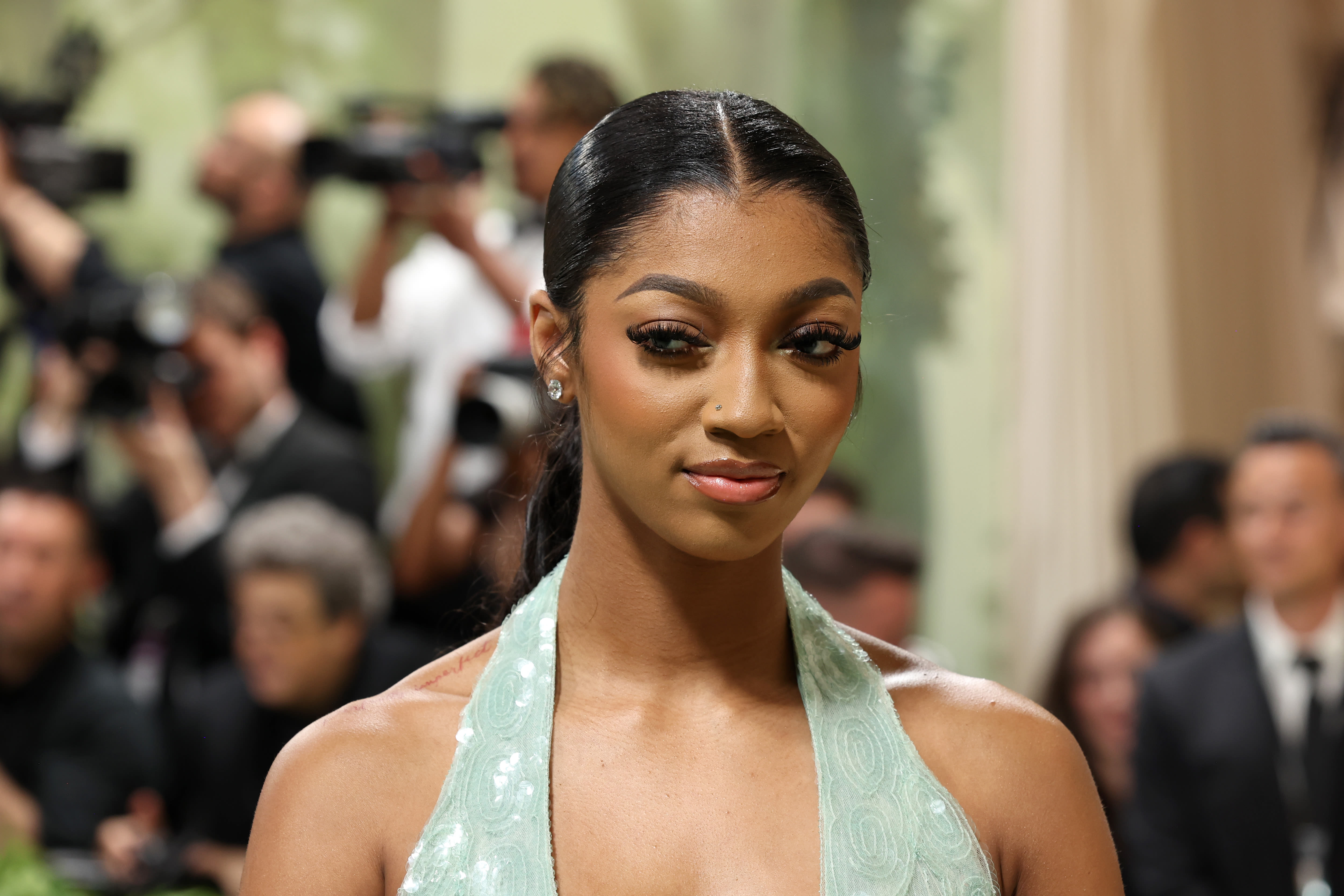 Angel Reese stuns in sexy Met Gala gown just hours after Chicago Sky practice