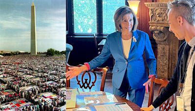 Nancy Pelosi emotionally reflects on LGBTQ+ community at Library of Congress AIDS Quilt exhibit (exclusive)