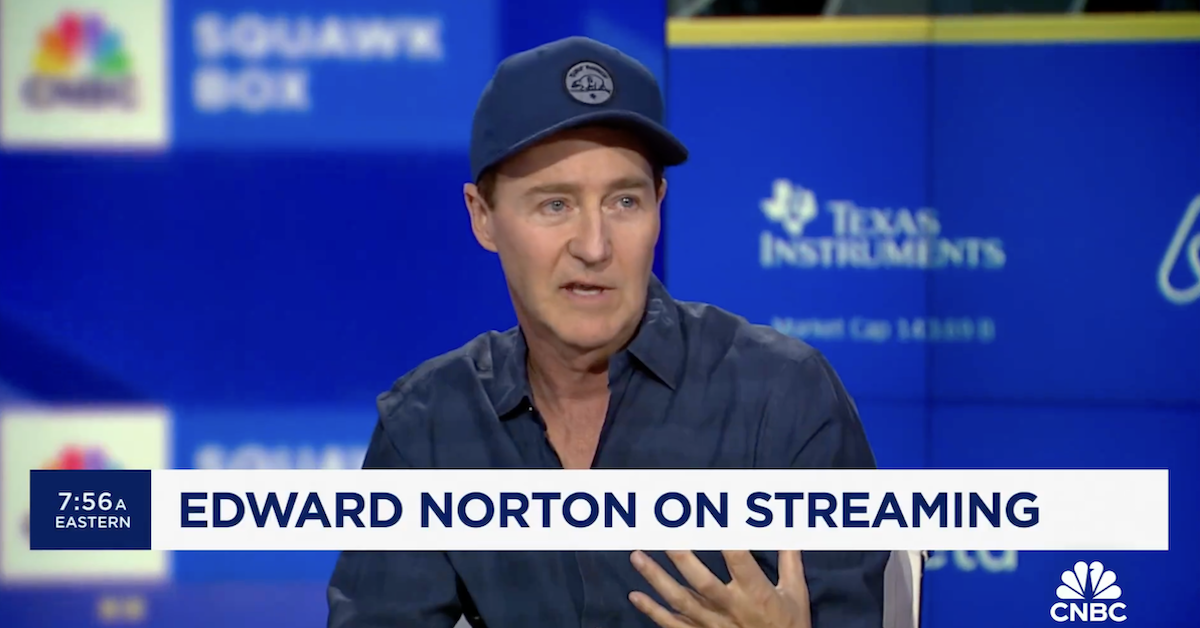 Actor and Tech Investor Edward Norton Informs CNBC ‘Linear TV Is Kinda Toast’ During Appearance