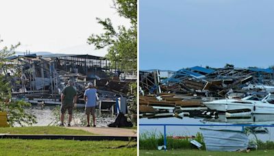 Después de la tormenta: Fotografías revelan cómo el tiempo severo destruyó una popular marina en Texas