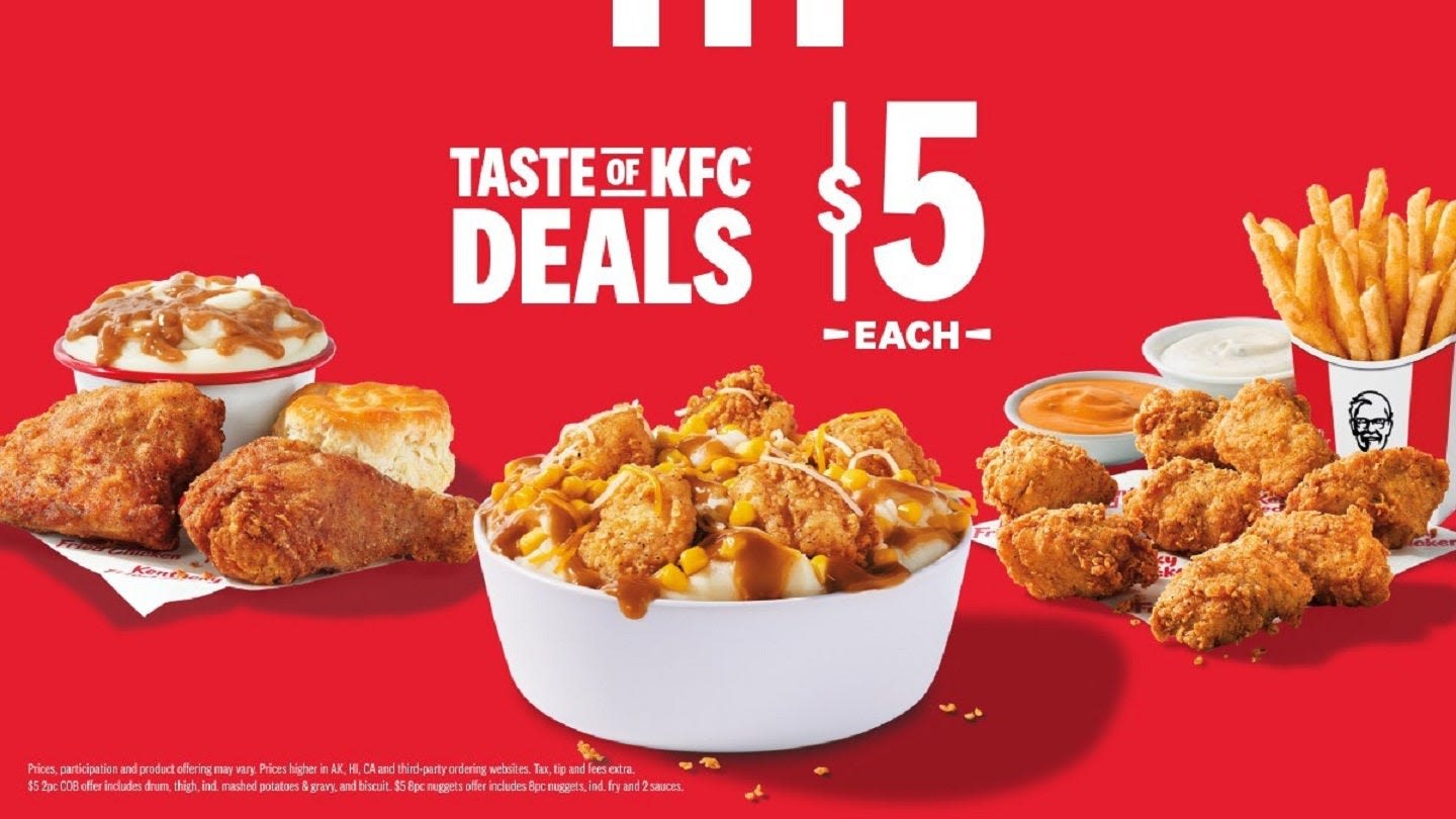 KFC rolls out $5 deal to its Taste of KFC menu in US