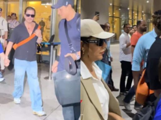 Shah Rukh Khan returns from London with wife Gauri Khan and son Abram, watch video