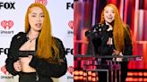 Ice Spice Wins in Textured Rick Owens Bomber Jacket and Raw Hem Maxiskirt at iHeartRadio Music Awards 2024