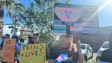 Rally demanding Nevada regent resign following comment about trans student-athletes