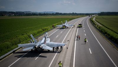 Fighter jets land on highway in emergency training exercise