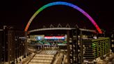 Wembley arch lit up in rainbow colours for England-United States World Cup clash
