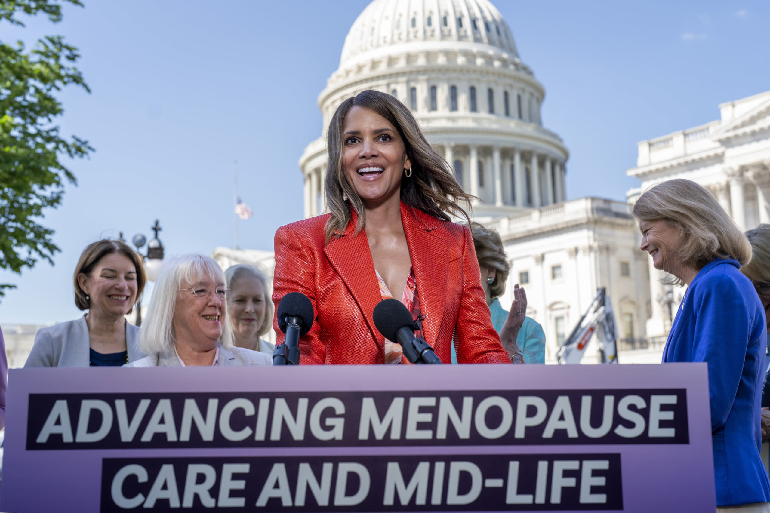 Halle Berry shouts from the Capitol, 'I'm in menopause' as she seeks to end a stigma and win funding - WBBJ TV