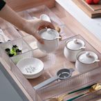 日式廚房抽屜收納盒塑料透明家用內置分格餐具整理小盒子分隔神器