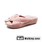 WALKING ZONE 交叉舒適帶厚底拖鞋 女鞋-玫瑰粉