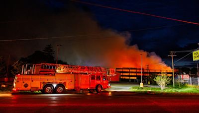 'Largest in our history': Six-alarm inferno tears through Stewartstown warehouse