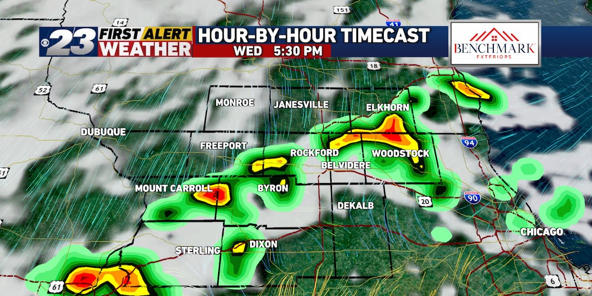 Tracking a cold front to enter the Rockford region Wednesday