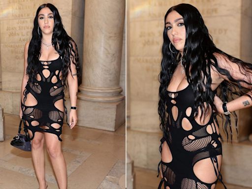 Lourdes Leon's Black Mini Dress With Mesh Cutouts Hit High On The Maximal Fashion Meter