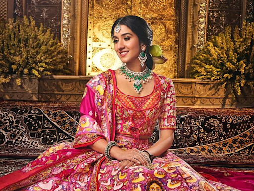 ...s Hand-Painted Lehenga Featuring Real Gold Zardozi For FIRST Look As An Ambani Is Nothing Short Of ART