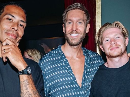 Kevin De Bruyne parties with Calvin Harris and Virgil van Dijk