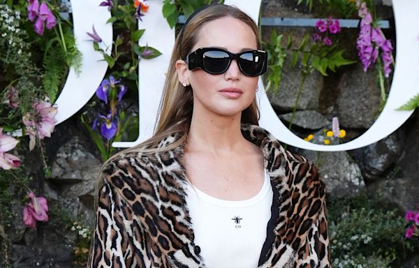 Jennifer Lawrence Exudes Rich-Mom Energy in a Leopard-Print Fur Coat