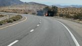 I-15 reopens near Baker after truck carrying lithium batteries catches fire