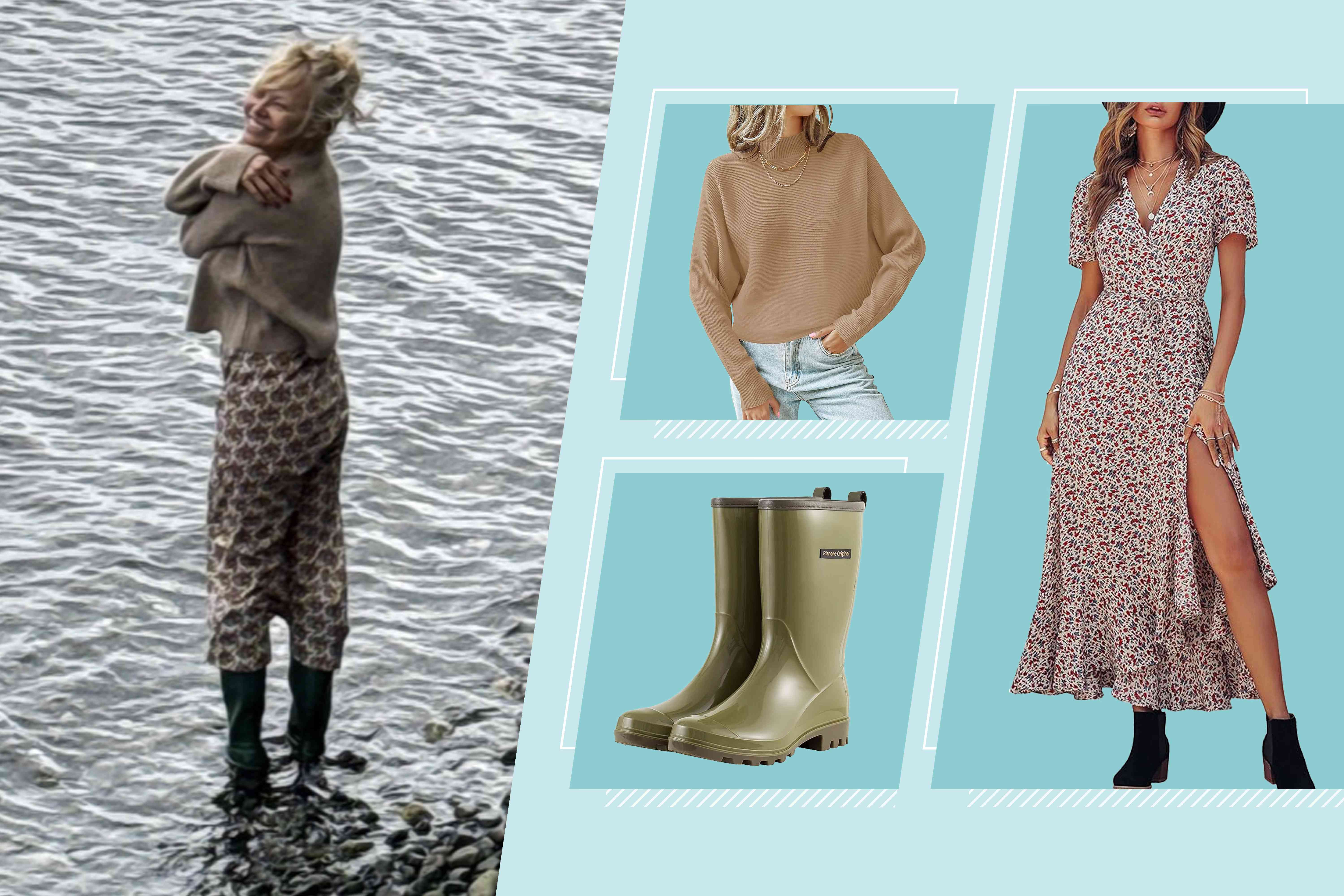 Pamela Anderson’s Floral Dress and Rain Boots Are What You’ll Want to Wear for Spring Chores — Get the Look from $10