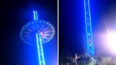 Video shows an amusement park ride malfunctioning, sending over a dozen riders hurtling 50 feet to the ground