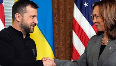 Harris blasts calls for Ukraine to cede territory to Russia during Zelensky meet