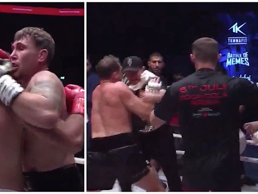 Darren Till’s boxing debut ends in massive brawl after fight gets controversially stopped