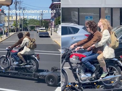 LOOK: Timotheé Chalamet Whisks Elle Fanning Away on Set in Cape May, New Jersey